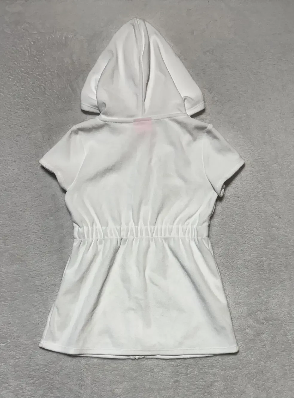 Lilly Pulitzer Cover Up Girls Small White Short Sleeve Hooded Full Zip